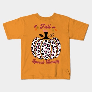 Speech Therapy, Fall pumpkin, Speech pathologist, SLP, SLPA, Speech language pathologist Kids T-Shirt